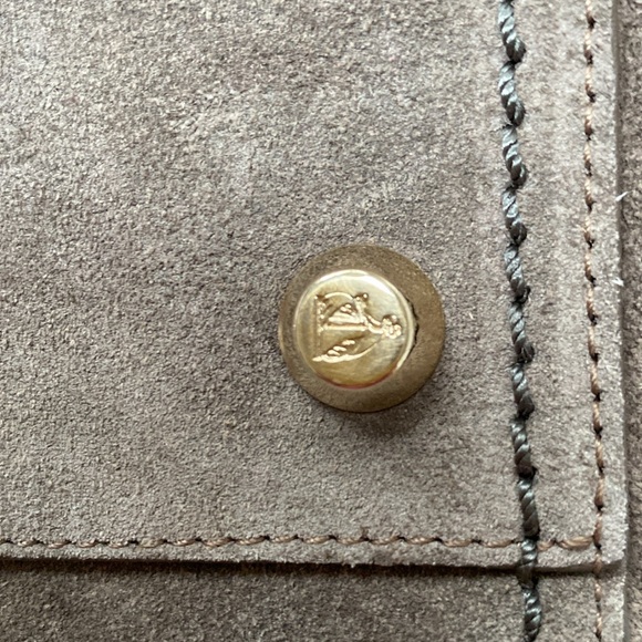 Lanvin grey suede crossbody shoulder bag - Picture 12 of 16